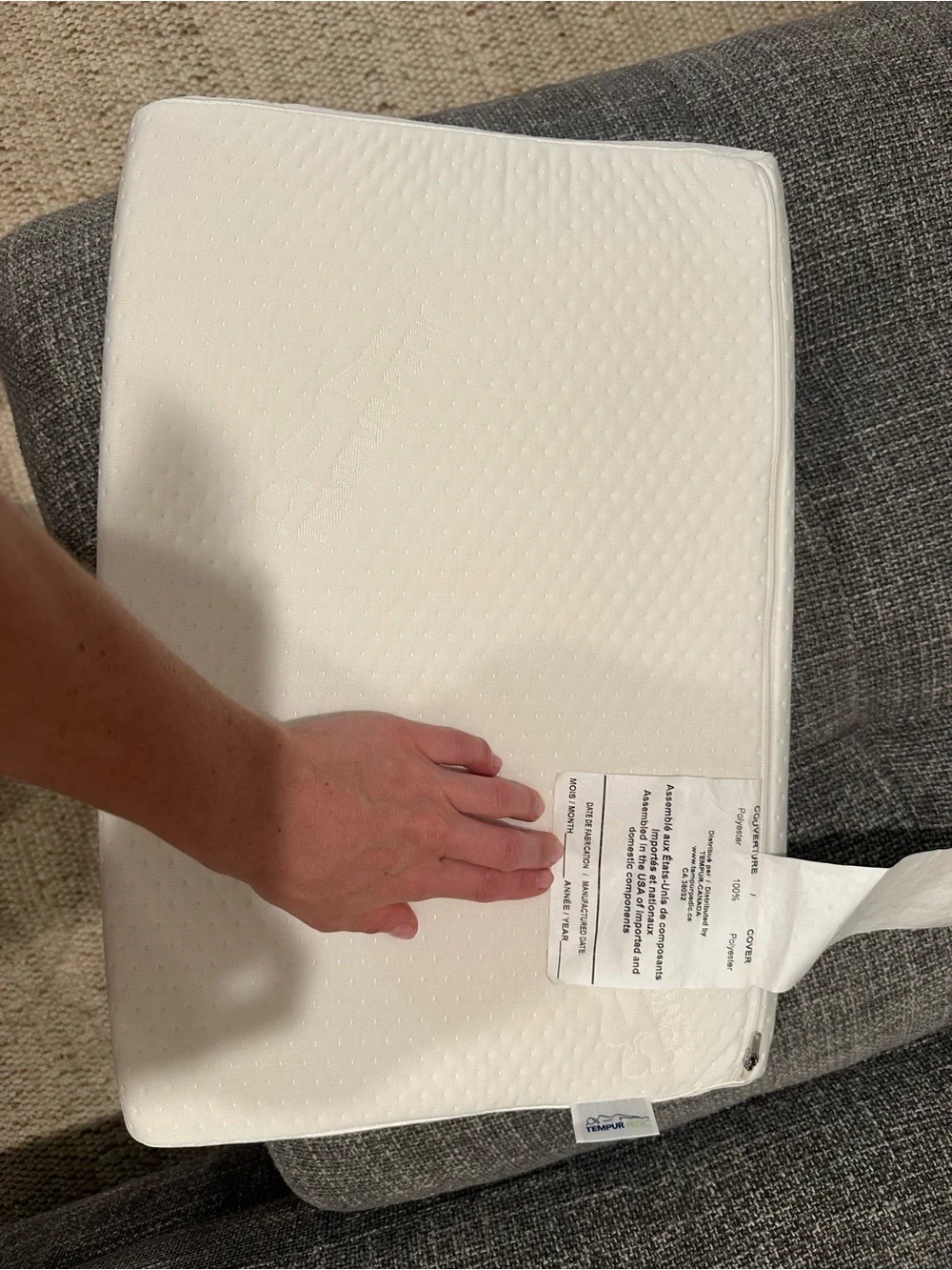 TEMPUR-Neck Pillow in White - size small - used twice